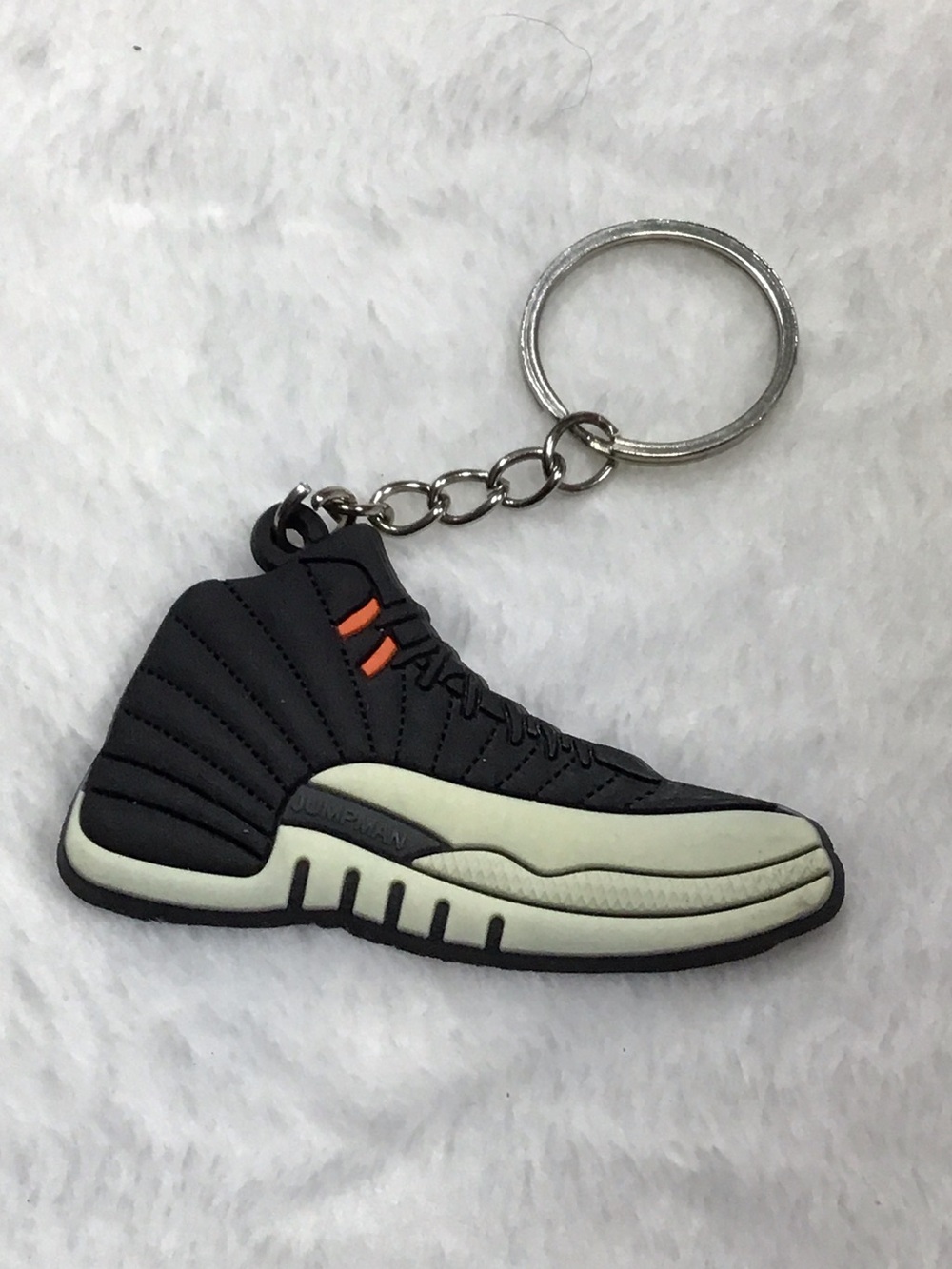 Jordan Black Sneaker Keychain with Orange Accents